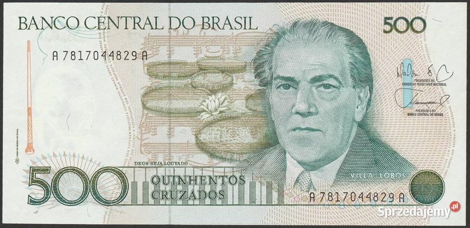BRAZYLIA 500 CRUZADOS 1988 STAN BANKOWY UNC Łódź