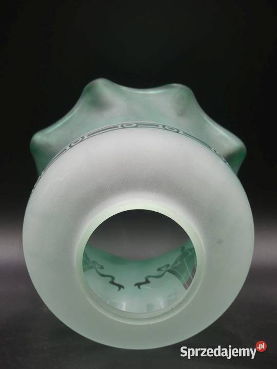 Zielony klosz do lampy naftowej tulipan Porcelana i szkło Poznań