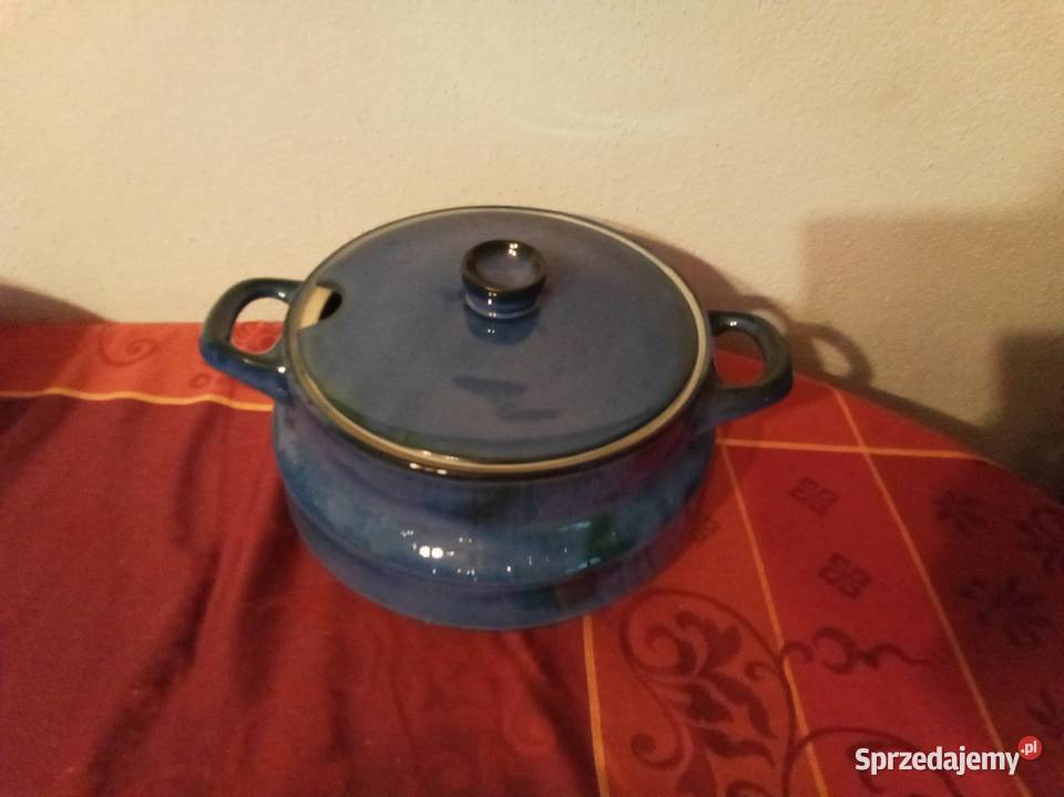Waza na zupę niebieska z pokrywką PRL Warszawa