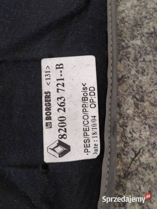 PODŁOGA BAGAŻNIKA WYKŁADZINA DYWAN 8200263721 Tapicerki samochodowe
