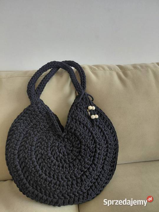 Torebka ze sznurka bawełnianego na szydełku Gostyń