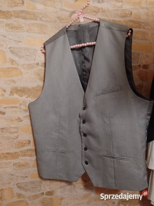 XL Cedar Wood State Szara kamizelka garniturowa Kraków