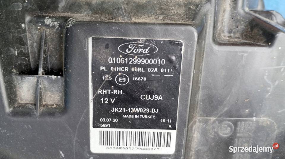 LAMPA REFLEKTOR PRAWY PRZÓD EU JK2113W029DJ FORD Lampy przednie Nowy Tomyśl
