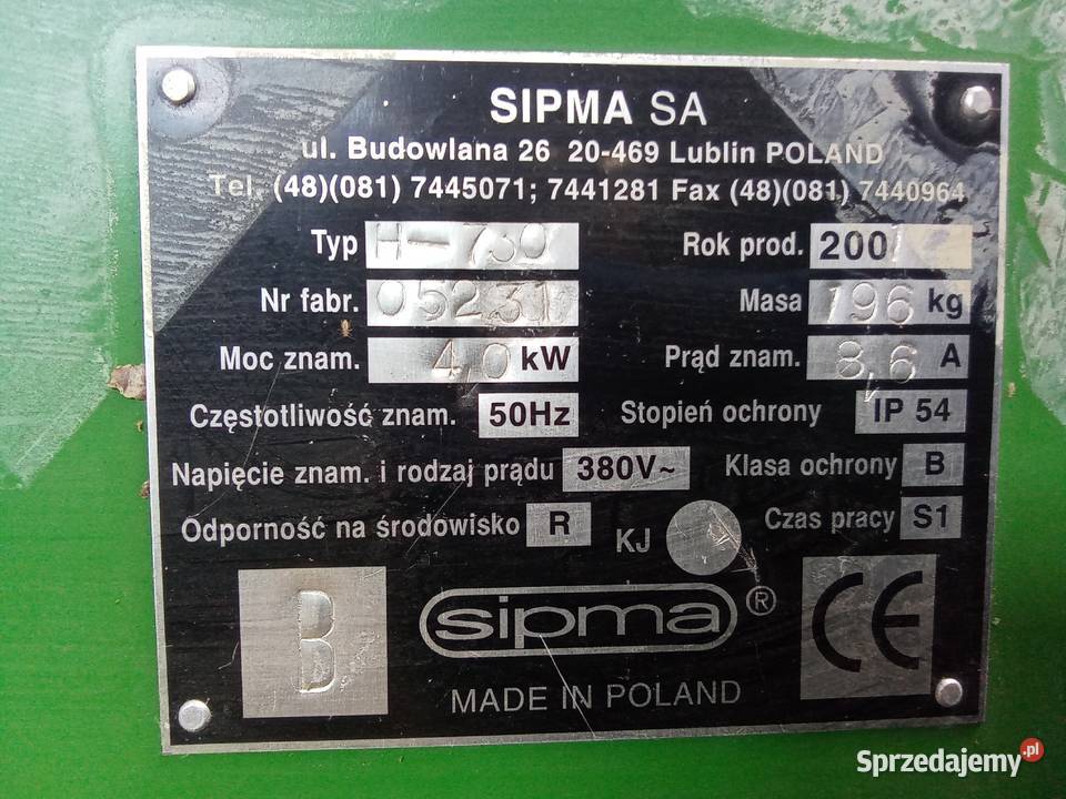 Śrutownik Gniotownik do zboża ziarna sipma H750 Zgierz sprzedam