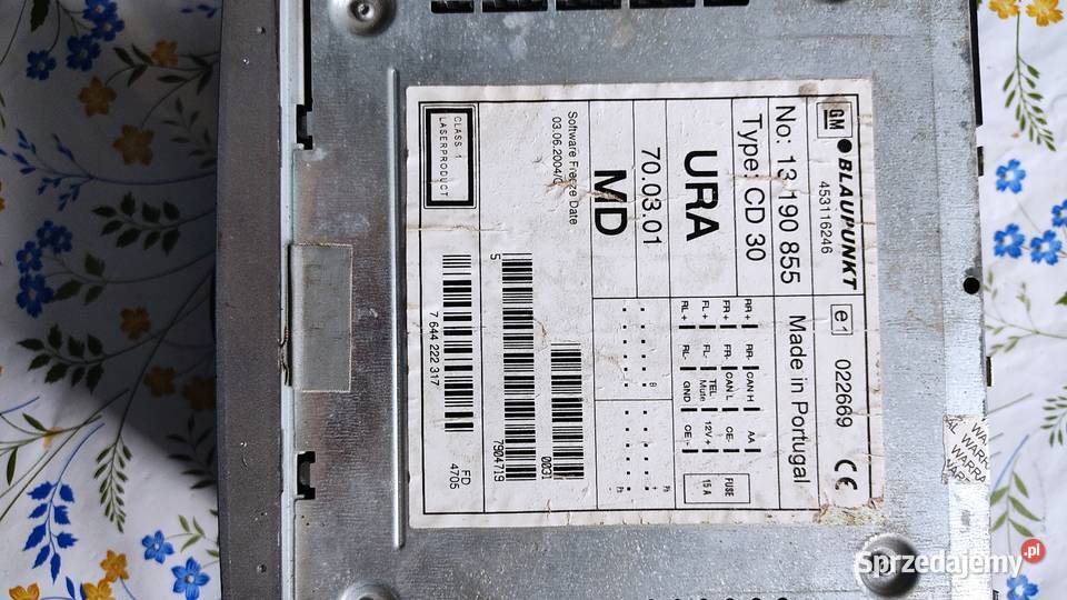 Radio Blaupunkt CD 30 fabrycznie radio Opel