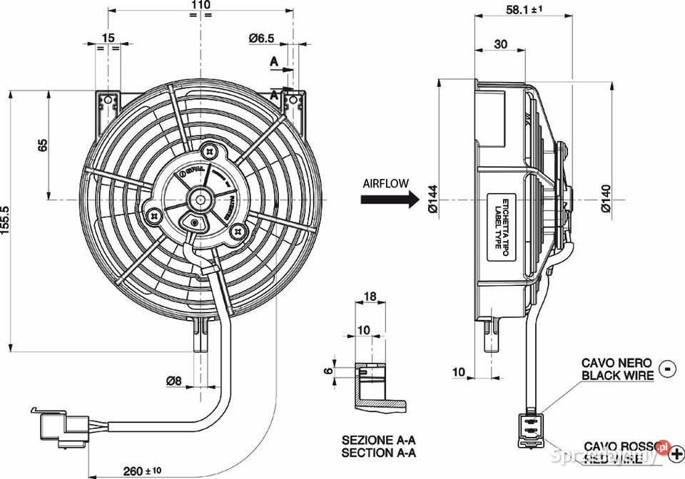 Obudowa wiatraka Aprilla 1000 Zabrze