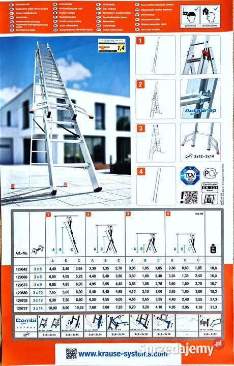 Wynajem Drabina alu 3x7 do 3X15 szczebli i Szczecin