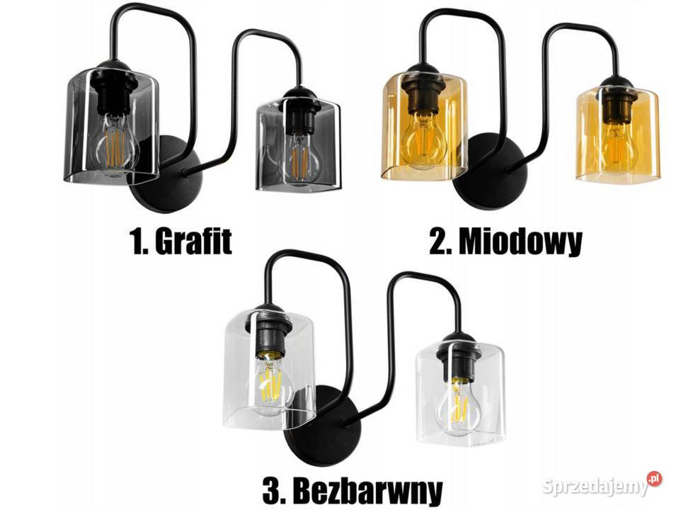 Kinkiet szklany podwójny KOLORY LOFT lampa Oświetlenie Choroszcz