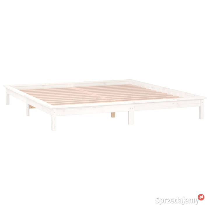 Rama łóżka z LED biała lite drewno 120x200 131cm Meble Warszawa sprzedam