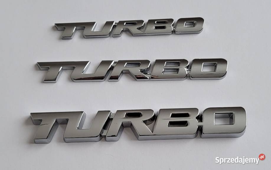 NOWE logo klejane emblemat znaczek TURBO srebrny Zamość