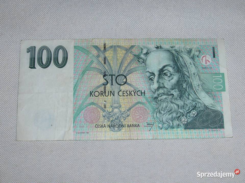 Banknot 100 koron czeskich 1997r Łódź