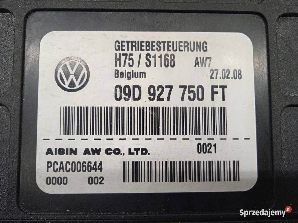 MODUŁ SKRZYNI 09D927750FT VW Volkswagen Touareg Komputery