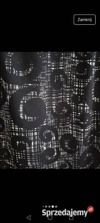 Sukienka granatowa wzór vintage krótki rękaw Krosno