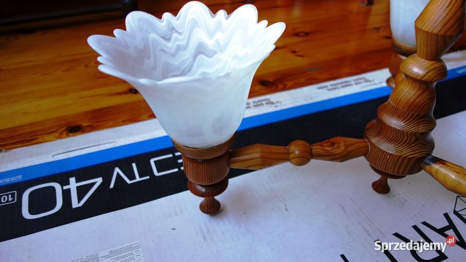 Żyrandol drewniany dolnośląskie Trzebnica sprzedam