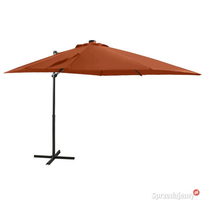 Parasol wiszący z lampkami LED i słupkiem Warszawa