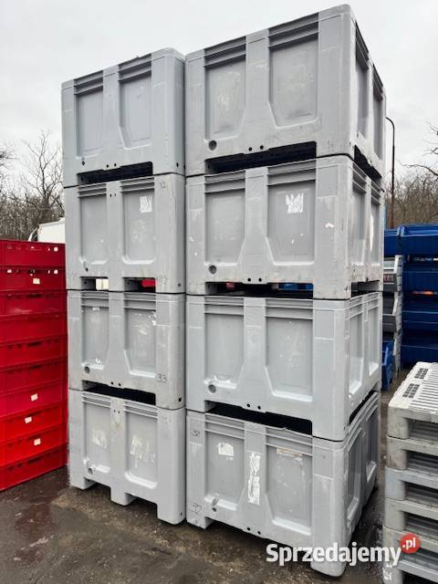 Skrzyniopaleta 120x100 szara na stopach big box Głogówko