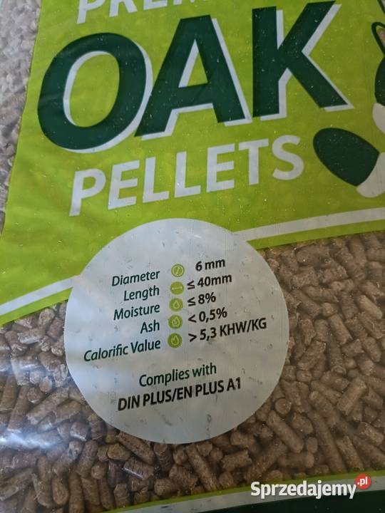 Pellet dębowy OAK 6 mm wysoka kaloryczność 53 Opał Łaszczów