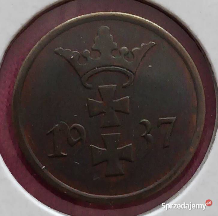 1 Fenig Wolne Miasto Gdańsk 1937 r 3 około Konin