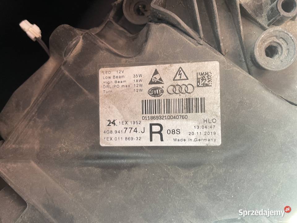 Części do audi a7 2018 Rok produkcji 2018 sprzedam