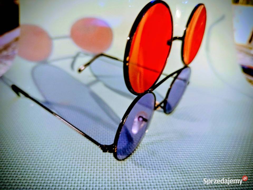 Okrągłe OKULARY PRZECIWSŁONECZNE Lenonki UV400 z mazowieckie Warszawa