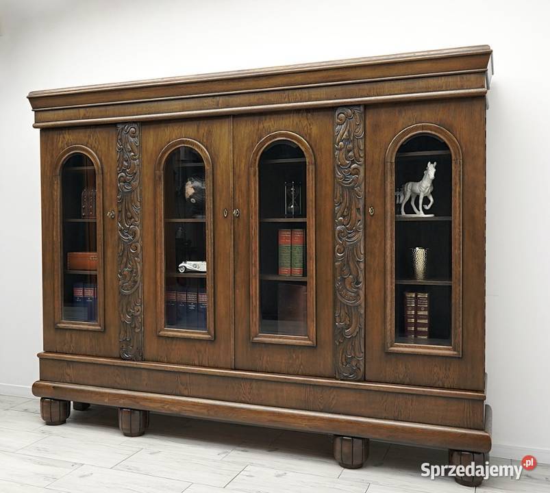 Dębowa biblioteka w stylu secesyjnym lata 30te wielkopolskie Jerka sprzedam