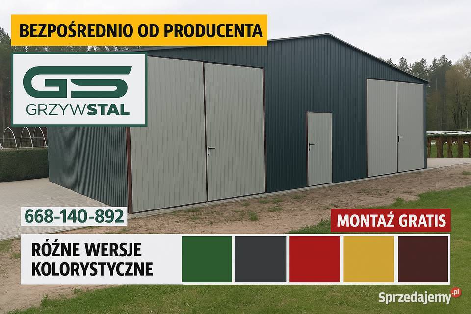 Duży Garaż blaszanyMagazynWiataRolnicza Hala blacha Sprzedaż Sieradz sprzedam