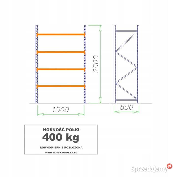 REGAŁ METALOWY MAGAZYNOWY WYTRZYMAŁY MOCNY MRC22 Toruń