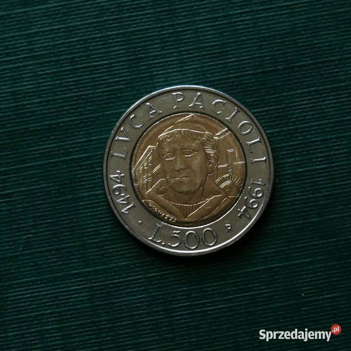 WŁOCHY500 lirów 1994r 500 rocznica urodzinLuca śląskie Gliwice sprzedam