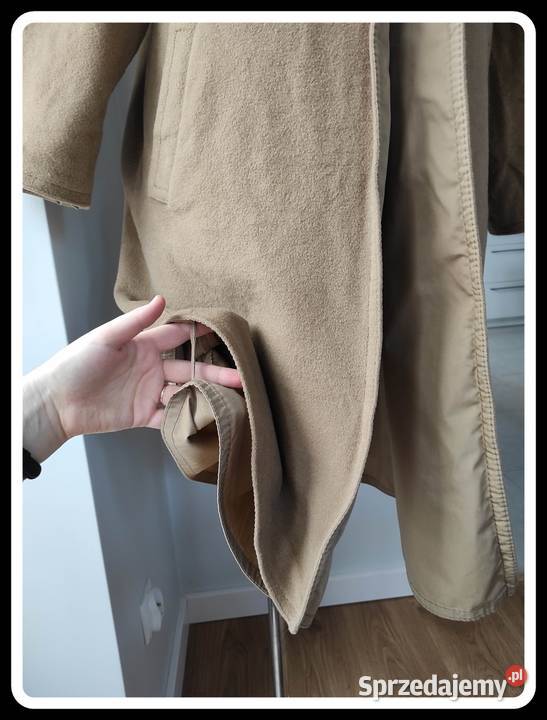 Płaszzcz dwustronny TRENCZ beżowo brązowy 42 XL Moda i Styl Płock