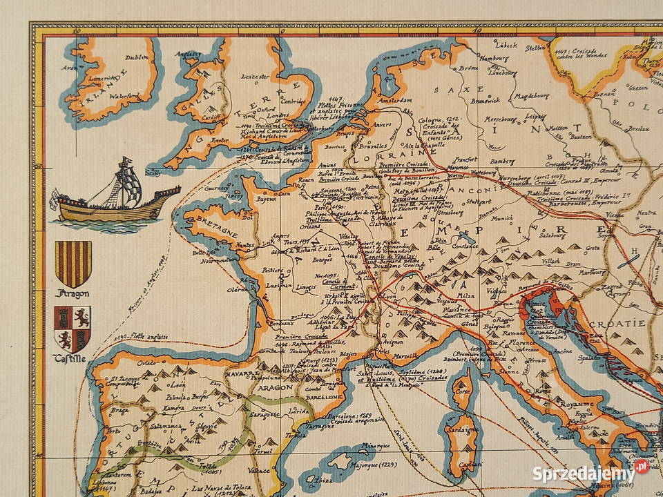 Ilustrowana mapa historyczna wypraw krzyżowych Warszawa