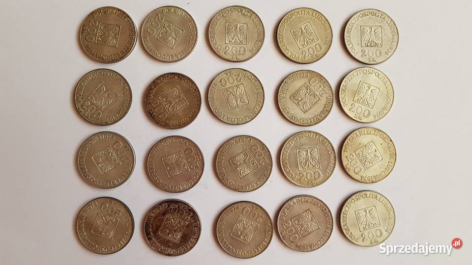 20x 200 XXXlecia PRL 1974 mapka Ag srebro 625 Numizmatyka