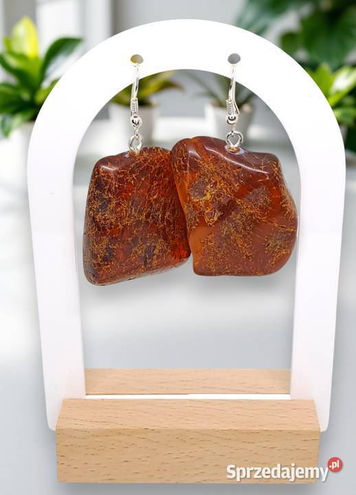Kolczyki z BURSZTYNU bursztyn bałtycki bryłki