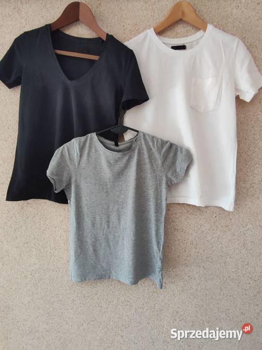 3 sztuki koszulka damska tshirt bluzka letnia z Rozmiar 36(S)