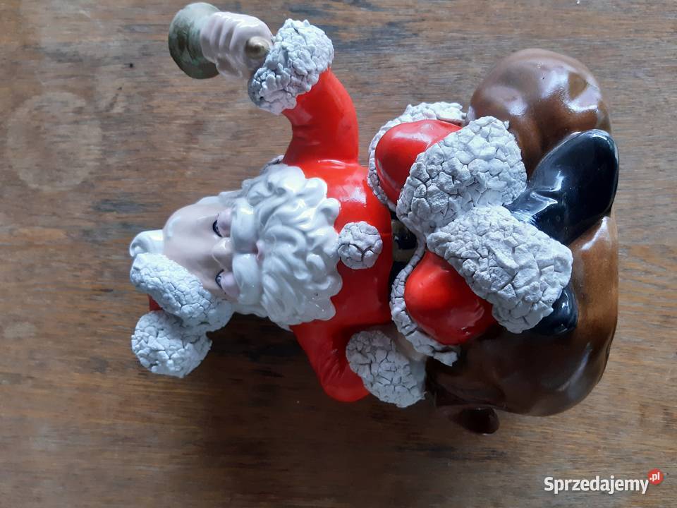 Stara ceramiczna figurka św Mikołaja z PRL