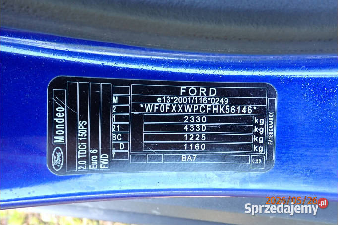 FORD MONDEO 2017 199700 ccm 150 mazowieckie Warszawa sprzedam