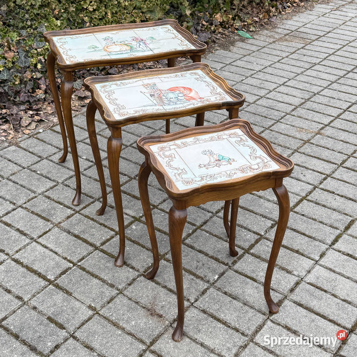 ARTexpert Stolik stoliki trojak trojaki Ludwik Antyki, Sztuka, Kolekcje Dobrzany