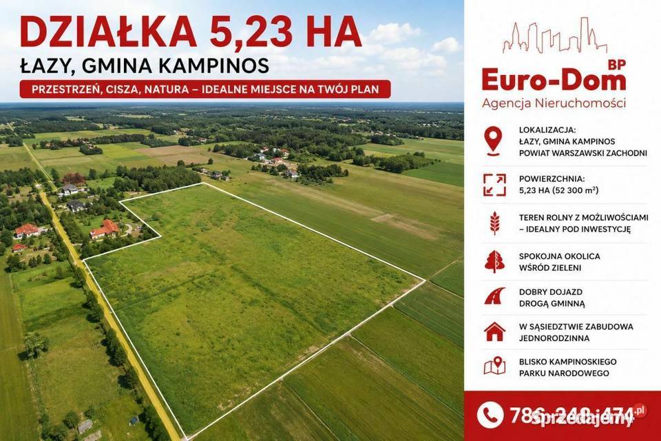 53 ha Łazy gmina Kampinos mazowieckie