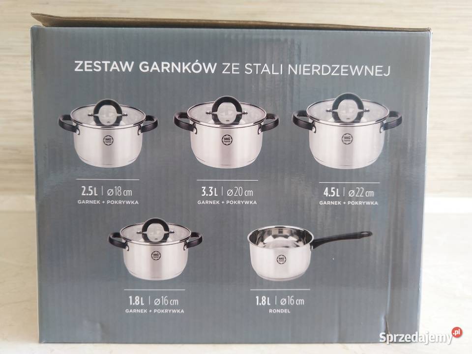 NAJTANIEJ Zestaw Garnków 9el Garnki Pokrywki