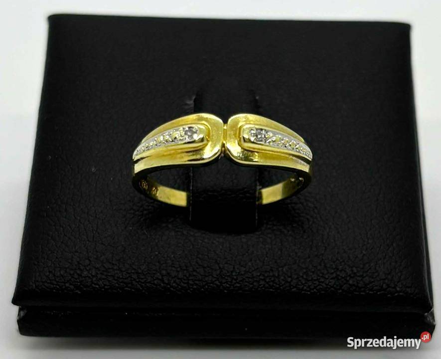 Złoty Pierścionek z Diamentami pr 585 215g R15 Pierścionki