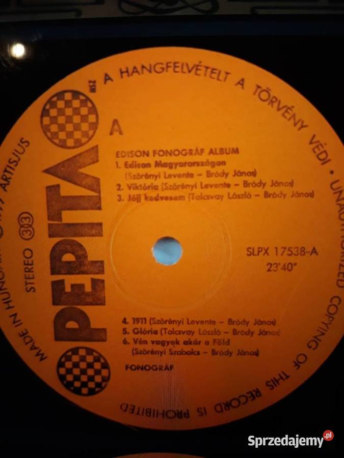 Archiwum węgierskiego rocka FONOGRAF Edison