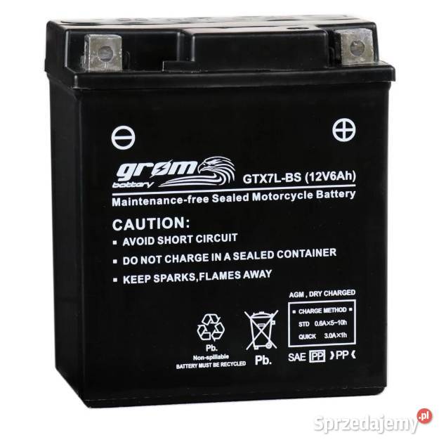 Akumulator motocyklowy GROM GTX7LBS YTX7LBS 12V Poznań