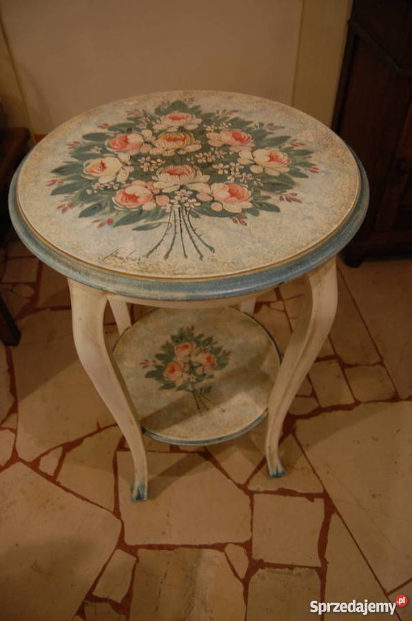 Piękny stolik ręcznie malowany shabby chic