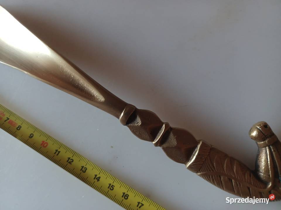 Łyżka do butów z głową konia Mosiądz Kolekcja wielkopolskie Poznań