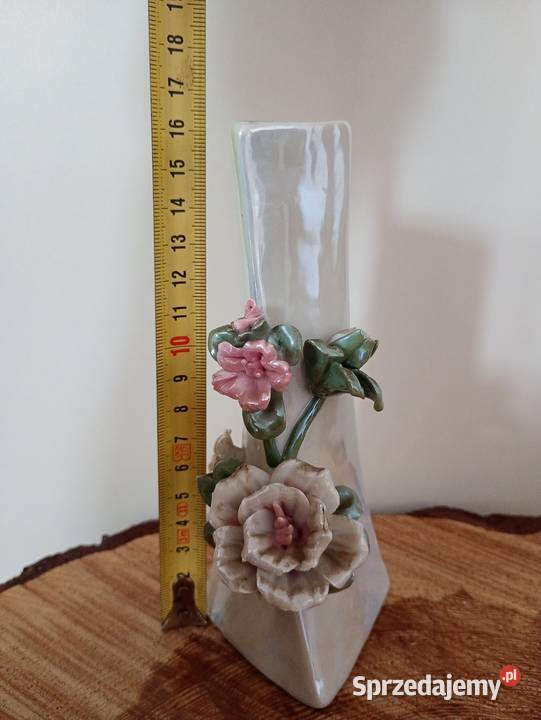 Śliczny Wazon z Różą porcelana stylowy wazonik z Włocławek