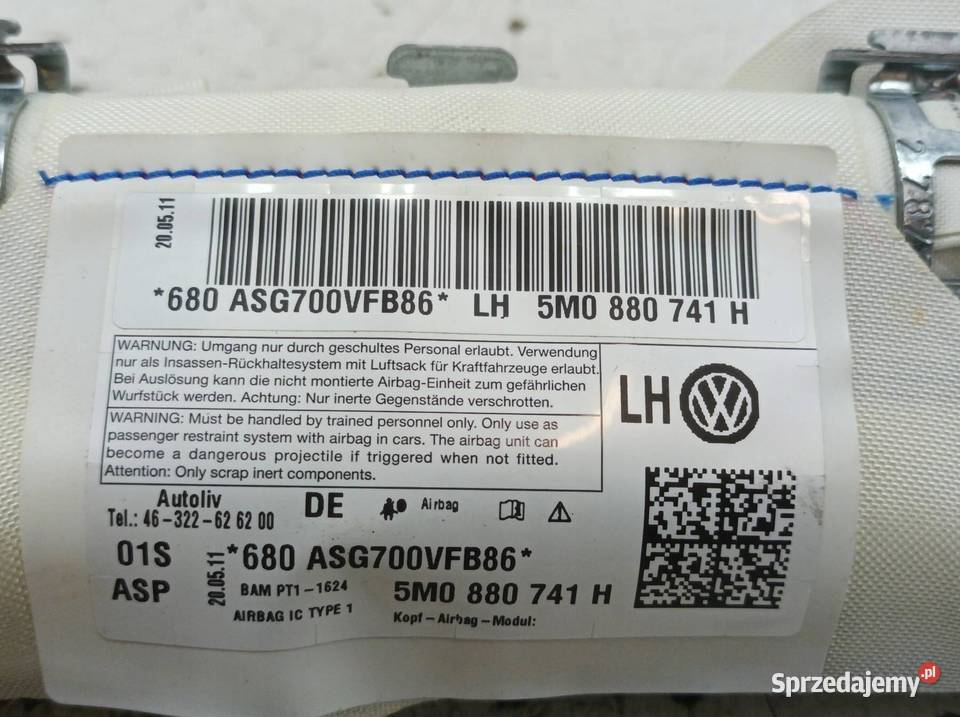 KURTYNA POWIETRZNA AIRBAG LEWA VI 5M0880741H świętokrzyskie