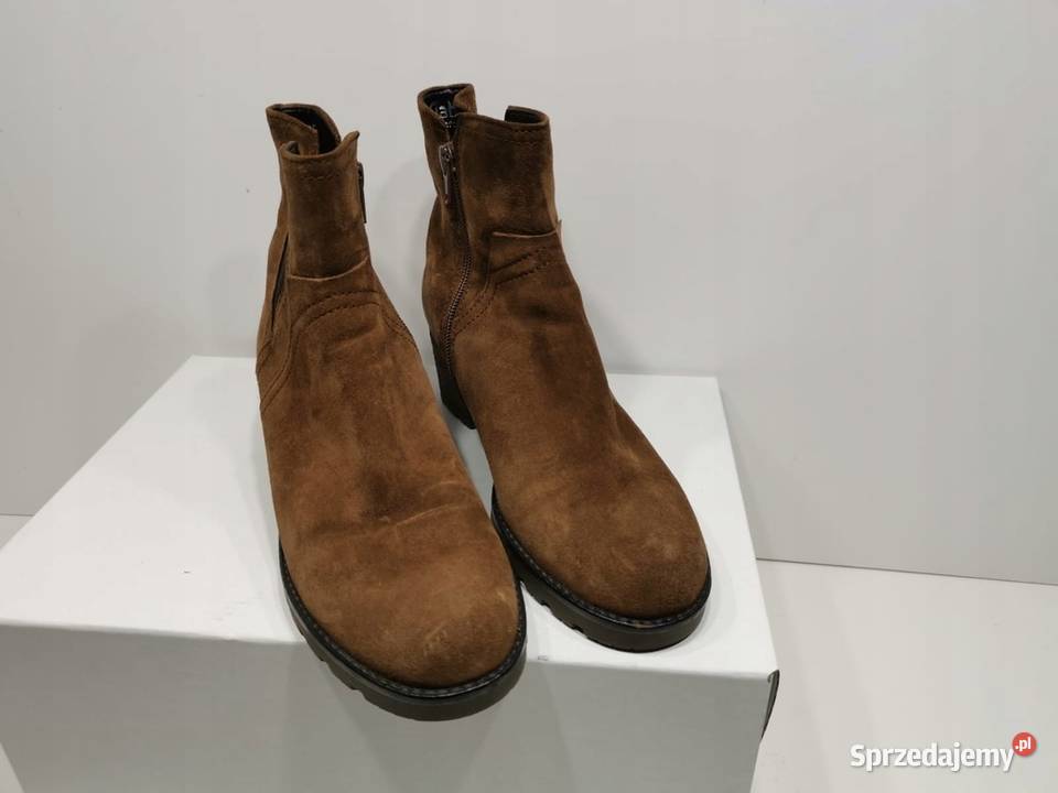 38 GABOR buty damskie botki brązowe zamsz na Półbuty Szczerbice