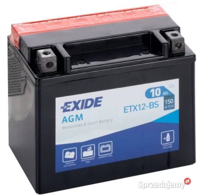 Akumulator motocyklowy EXIDE ETX12BS YTX12BS 12V Motoryzacja Wałbrzych