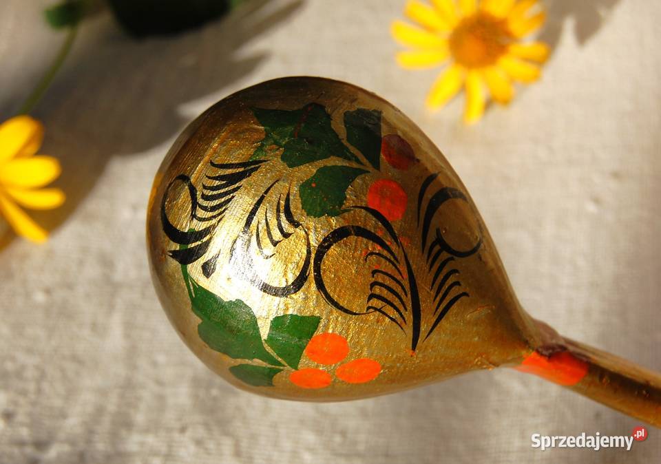Chochłoma ręcznie malowana rosyjska łyżka ludowa Lublin sprzedam