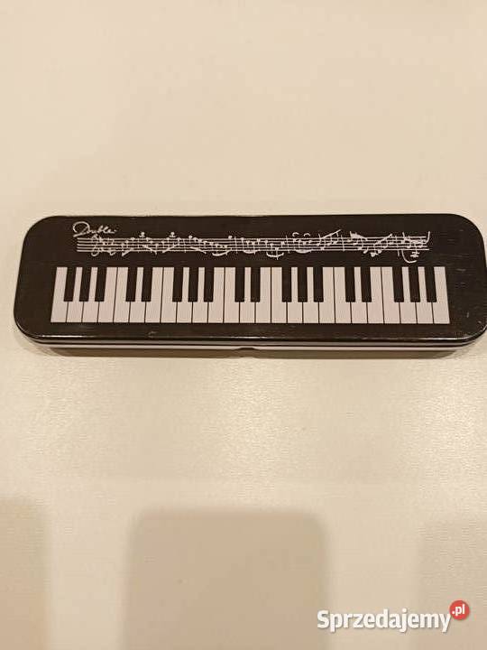 Piórnik metalowy nuty klawiatura fortepianu Łódź