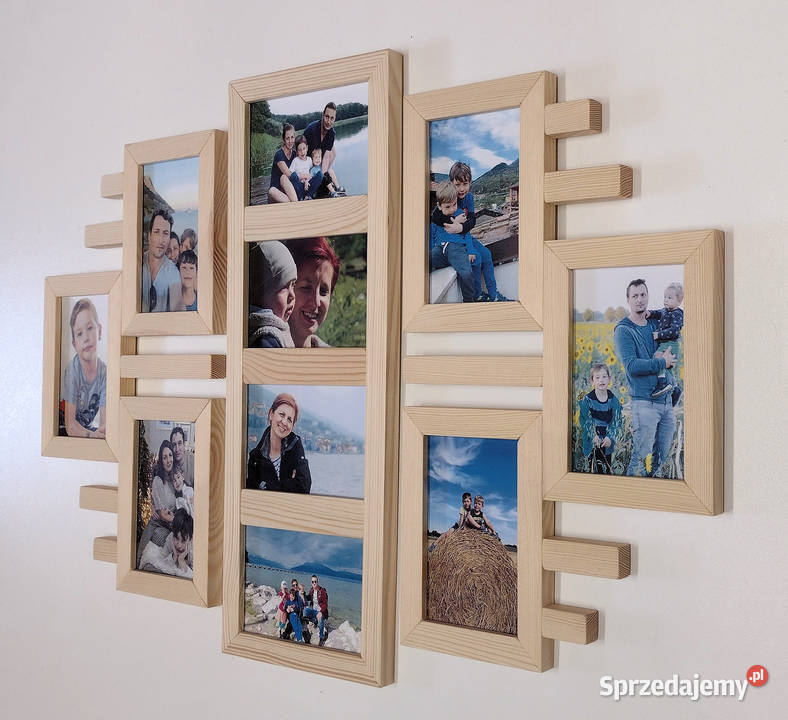 Drewniana Multirama Ramka Na 10 zdjęć 10x15 Katowice